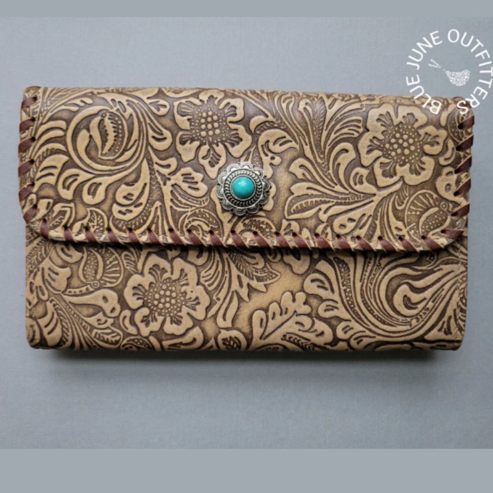 Hand Tooled Leather Wallet by Myra Bag